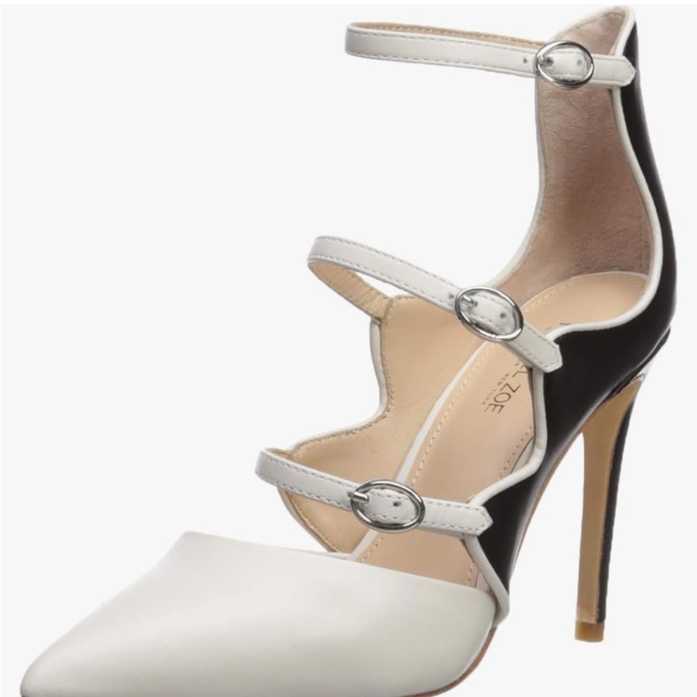 Rachel Zoe Black and White Strappy Heels